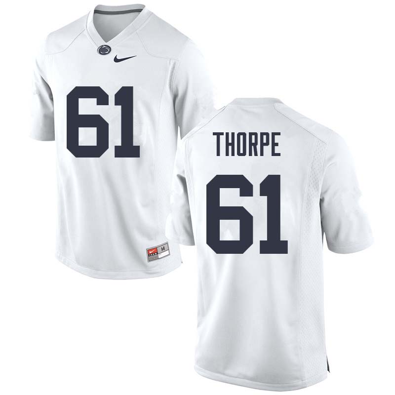 Men #61 C.J. Thorpe Penn State Nittany Lions College Football Jerseys Sale-White - Click Image to Close